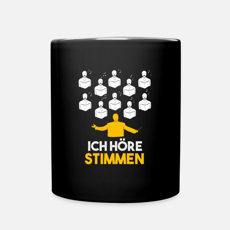 Ich höre Stimmen Chorleiter Dirigent Chor - Tasse einfarbig - Schwarz
