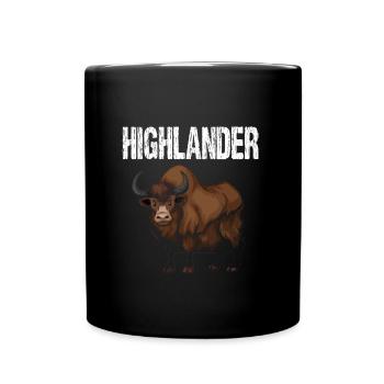 Scottish Highland Cattle - Full Colour Mug - black - Front
