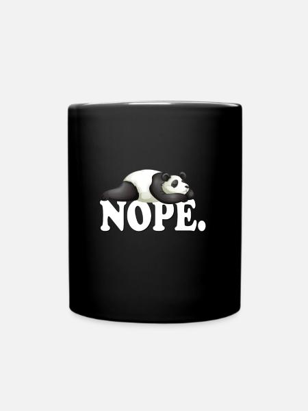 Nope Panda Design lustig - Tasse einfarbig - Schwarz
