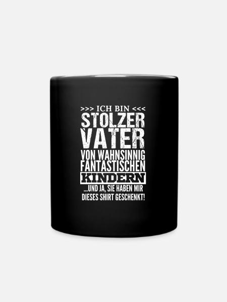 Stolzer Papa Vater Kinder Vatertag Geschenkidee - Tasse einfarbig - Schwarz