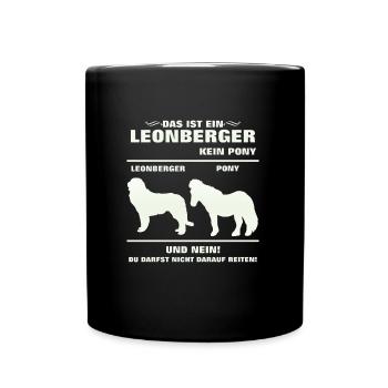 Leonberger Kein Pony Hunde Liebhaber Hunderasse - Tasse einfarbig - Schwarz - Vorne