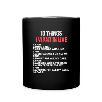 10 things i want in live - Full Colour Mug - black - Front