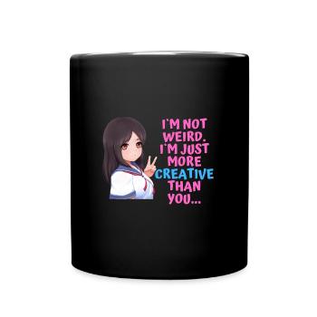 Funny anime saying design - Full Colour Mug - black - Front