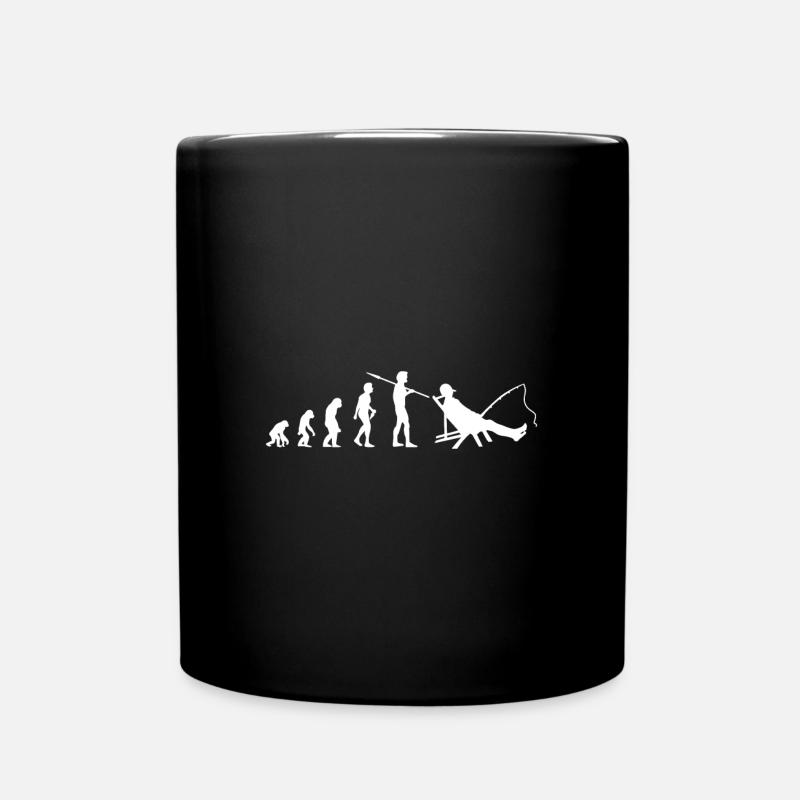 Angler Evolution Anglen Fischer Fisch Angelrute - Tasse einfarbig - Schwarz
