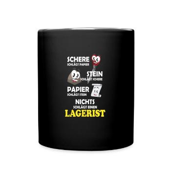 Lageristen Spruch Motiv lustig - Tasse einfarbig - Schwarz - Vorne