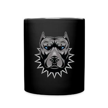 Pitbull dog dog head fighting dog Stafford - Full Colour Mug - black - Front