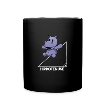 Hippotenuse Mathematik Lehrer Pythagoras Nilpferd - Tasse einfarbig - Schwarz - Vorne