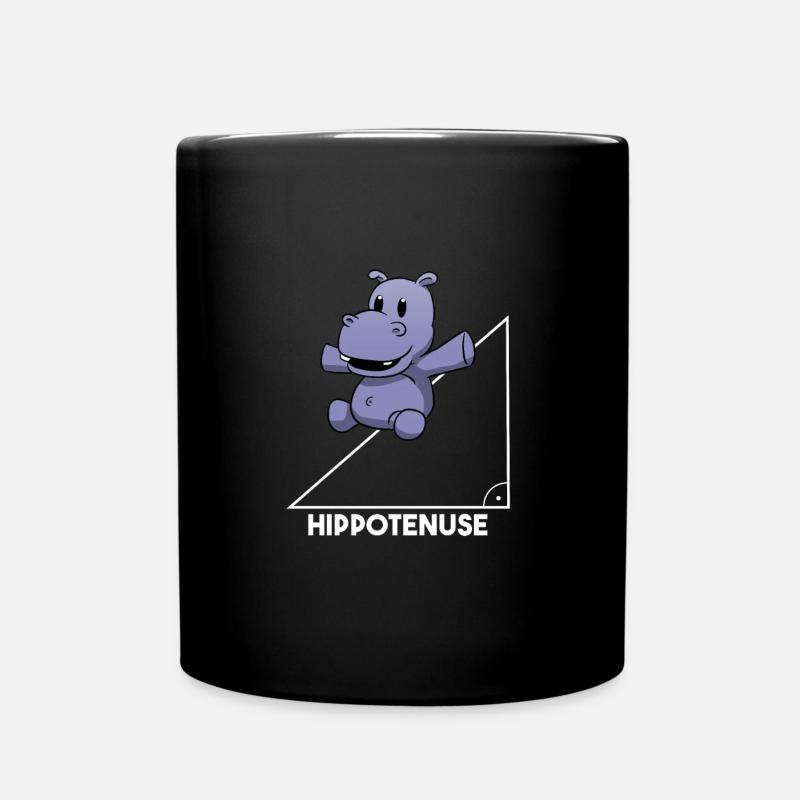 Hippotenuse Mathematik Lehrer Pythagoras Nilpferd - Tasse einfarbig - Schwarz