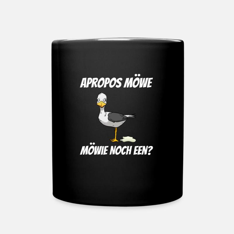 Apropos Möwe Möwie noch een? Plattdeutsch - Tasse einfarbig - Schwarz