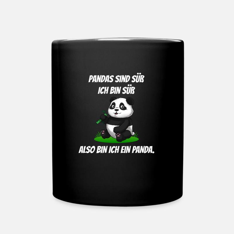 Pandas sind süß Pandabär Panda Bambus - Tasse einfarbig - Schwarz