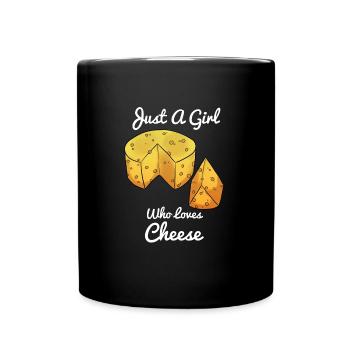 Juste une fille qui aime le fromage fromage fille - Mug uni - noir - Devant