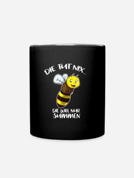 Die tut nix die will nur summen Imker Honig Biene - Tasse einfarbig - Schwarz