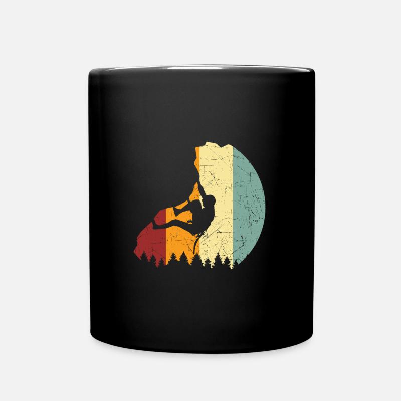Kletterer Geschenk Bergsteiger Retro Boulder - Tasse einfarbig - Schwarz
