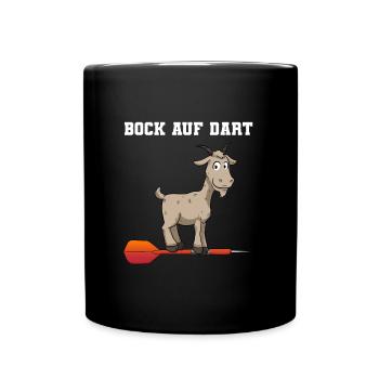 Bock auf Dart Dartpfeil Dartscheibe Dartspieler - Tasse einfarbig - Schwarz - Vorne