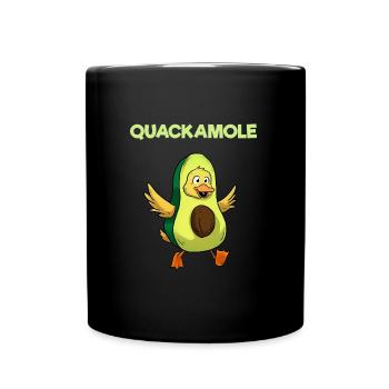 Quackamole Guacamole Duck Vegan Vegetarian - Full Colour Mug - black - Front