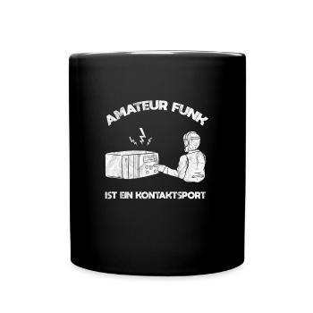 Amateurfunk ist Kontaktsport Funkamateur CB-Funker - Tasse einfarbig - Schwarz - Vorne
