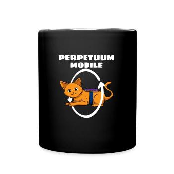 Perpetuum Mobile Physik Katze Physiker - Tasse einfarbig - Schwarz - Vorne