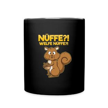 Nüffe Welfe Nüffe Eichhörnchen Nüsse - Tasse einfarbig - Schwarz - Vorne