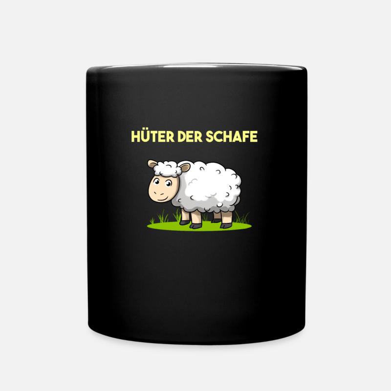 Hüter der Schafe Landwirt Schäfer Schaf - Tasse einfarbig - Schwarz