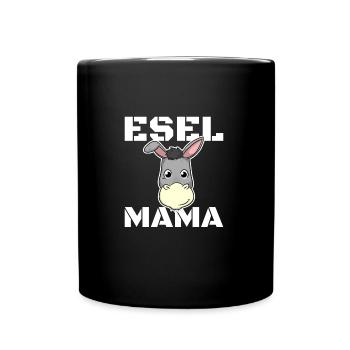 Esel Mama Bauernhof Landwirt - Tasse einfarbig - Schwarz - Vorne