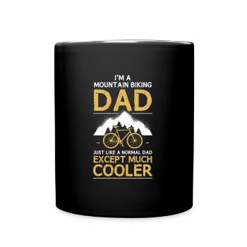 Mountain Biking Dad MTB mountain biker - Full Colour Mug - black - Front