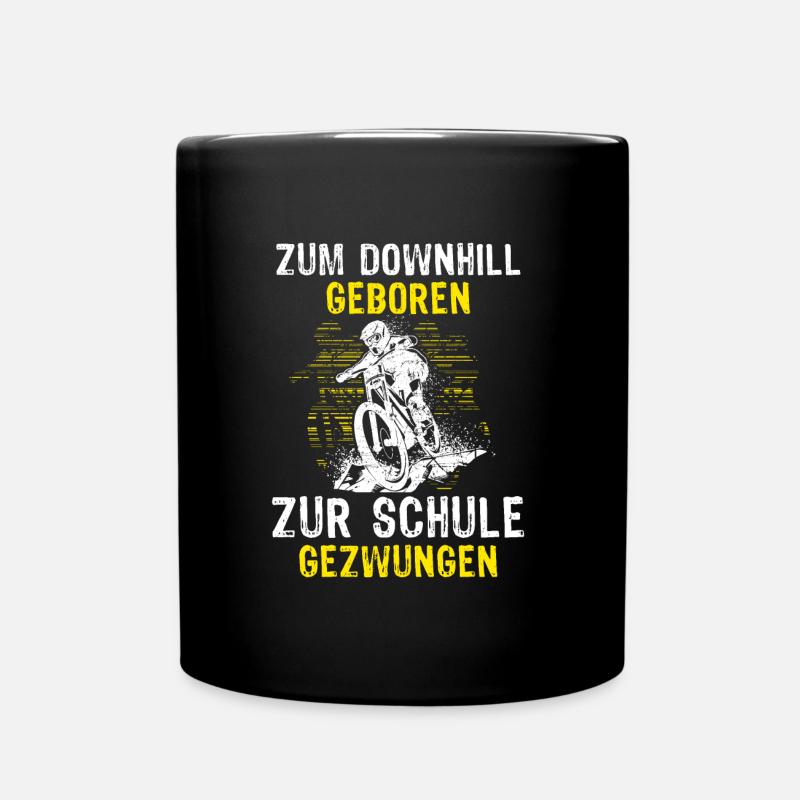 Zum Downhill Geboren MTB Fahrer Mountain Biker - Tasse einfarbig - Schwarz