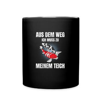 Aus dem Weg ich muss zu meinem Teich Koi Karpfen - Tasse einfarbig - Schwarz - Vorne