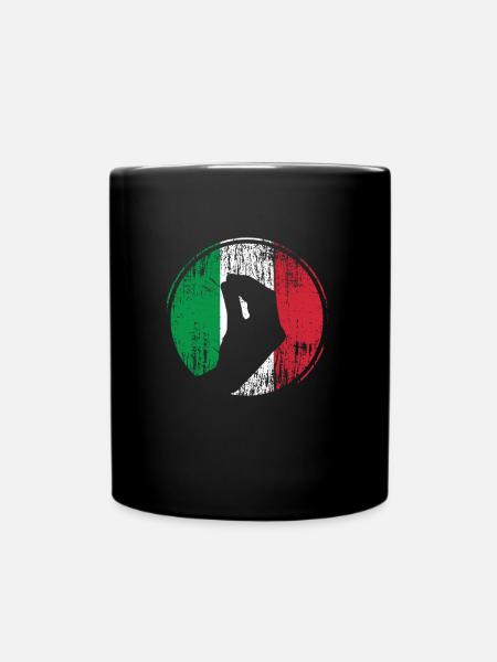 Italien Italiener Handbewegung Italienische Flagge - Tasse einfarbig - Schwarz