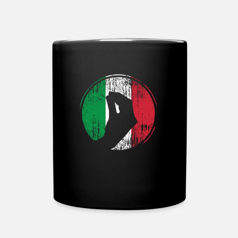 Italie Italiens geste de la main drapeau italien - Mug uni - noir