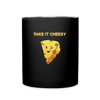 Take It Cheesy Cheese - Full Colour Mug - black - Front