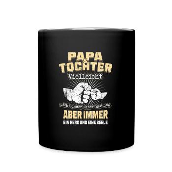 Dad and daughter A heart and a soul Father's Day - Full Colour Mug - black - Front
