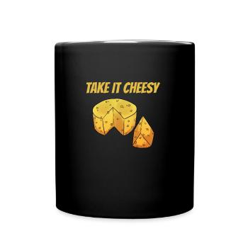 Take It Cheesy Cheese Fondue - Full Colour Mug - black - Front