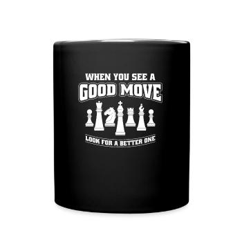 Schach Schachspieler Evolution Schachmatt Chess - Tasse einfarbig - Schwarz - Vorne
