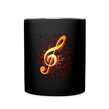Notenschlüssel Violinschlüssel Noten Musik Musiker - Tasse einfarbig - Schwarz - Vorne