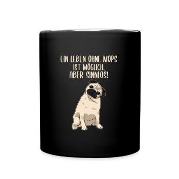 A life without a pug is possible but pointless dogs - Full Colour Mug - black - Front
