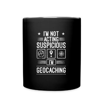 I'm Geocacher Geocaching Suspicious Geocaching - Full Colour Mug - black - Front