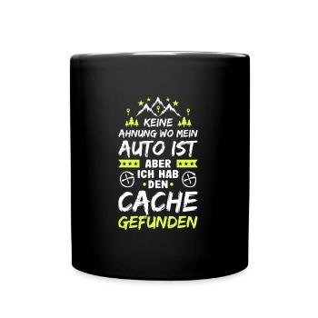 Geocaching Keine Ahnung Geocacher Cache Geocachen - Tasse einfarbig - Schwarz - Vorne