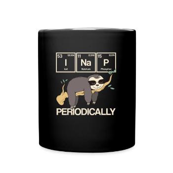 Periodic Table I Nap Periodic Sloth Geek - Full Colour Mug - black - Front