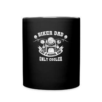 Biker Papa Cool Motorradfahrer Motorrad Bike Vater - Tasse einfarbig - Schwarz - Vorne