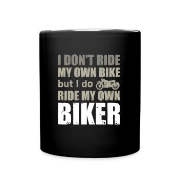 I drive my own motorcycle motorcyclist girl - Full Colour Mug - black - Front