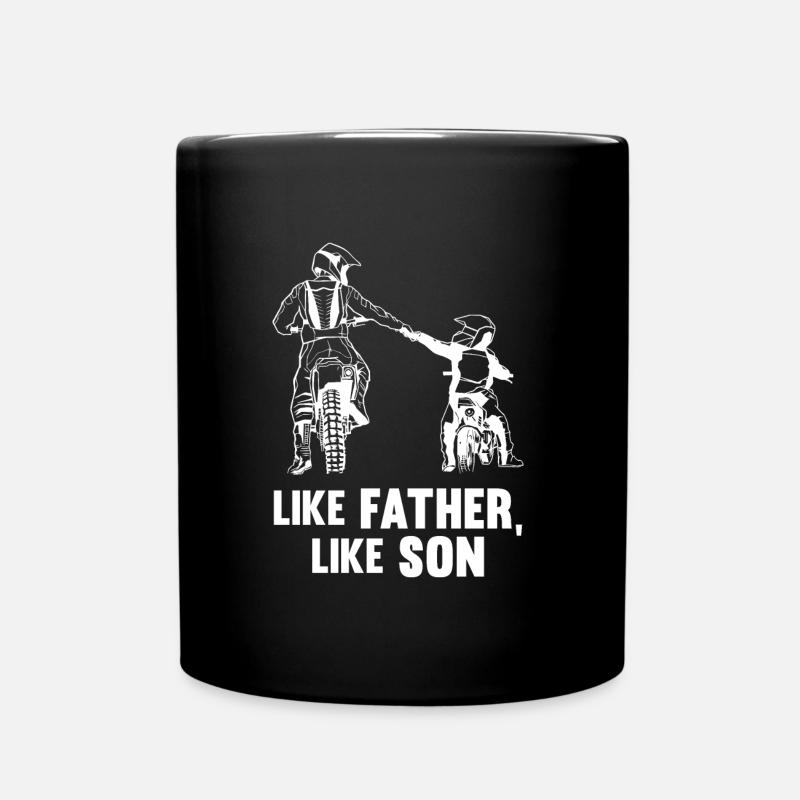 Comme père Comme fils Motocross-Biker Motorra - Mug uni - noir