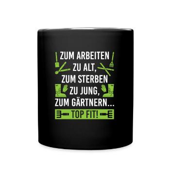 Gärtner Hobbygärtner Rentner Garten Geschenk - Tasse einfarbig - Schwarz - Vorne