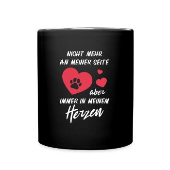 Hundehalter Immer in Meinem Herzen Hundeliebhaber - Tasse einfarbig - Schwarz - Vorne