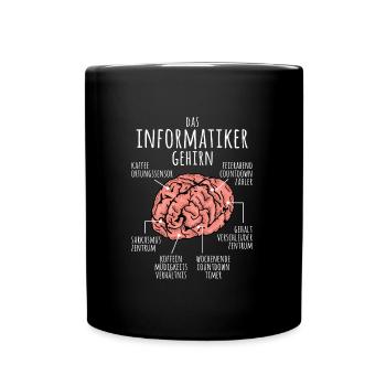 Informatiker Gehirn Programmierer Nerd IT Student - Tasse einfarbig - Schwarz - Vorne