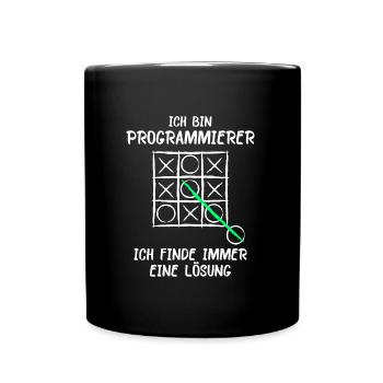 Ich bin Programmierer Lösung Spruch Computer Nerd - Tasse einfarbig - Schwarz - Vorne