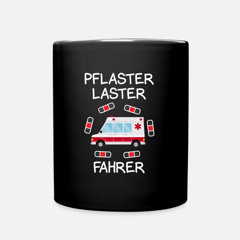 Pflaster Laster Fahrer Sanitäter Notarzt Rettungsd - Tasse einfarbig - Schwarz