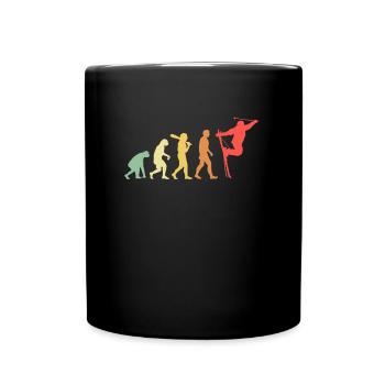 Skifahrer Evolution Berge Ski Sport Skier Skifahre - Tasse einfarbig - Schwarz - Vorne