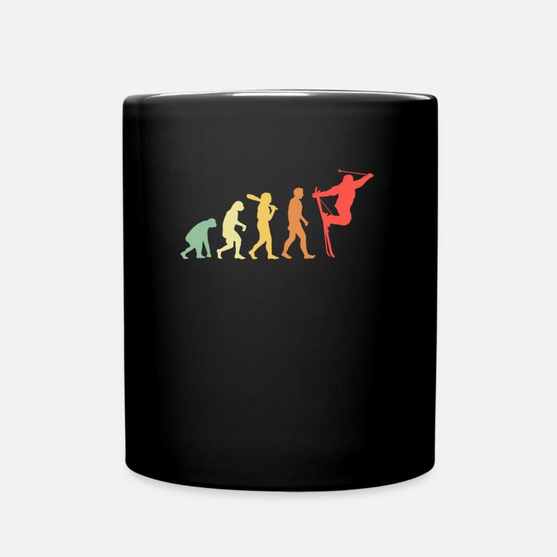 Skier Evolution Montagnes Ski Sports Skieur Ski - Mug uni - noir