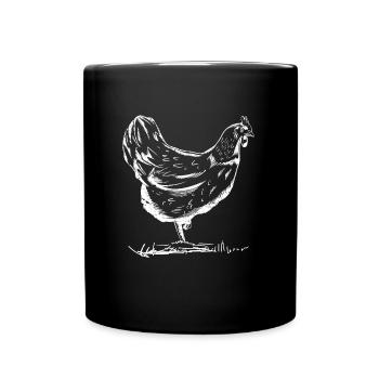 Chicken Drawn Chickens Farmer Farmers Chicken Farmer - Full Colour Mug - black - Front