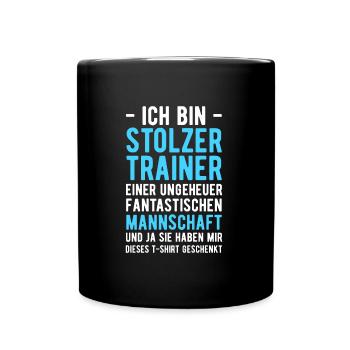 Ich bin Stolzer Trainer einer Fantastischen Mannsc - Tasse einfarbig - Schwarz - Vorne